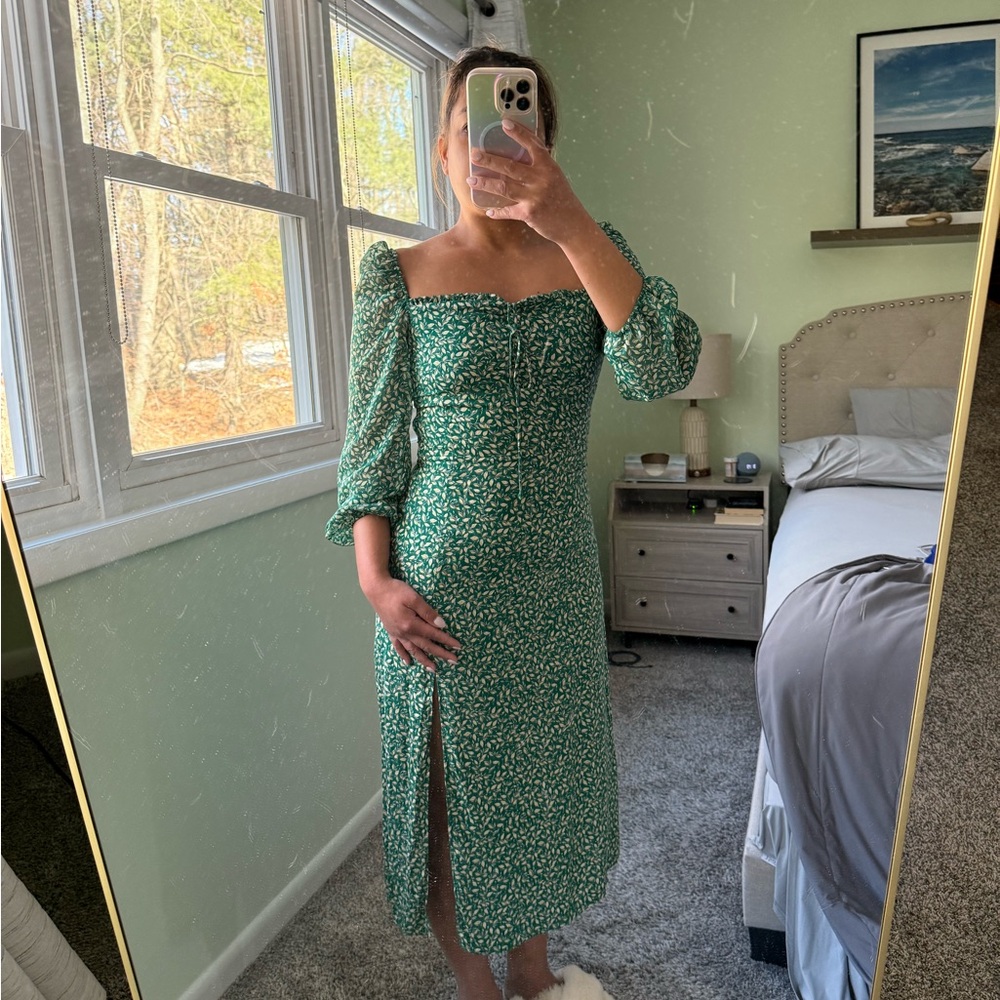 Zara Flora Dress in Green Size M